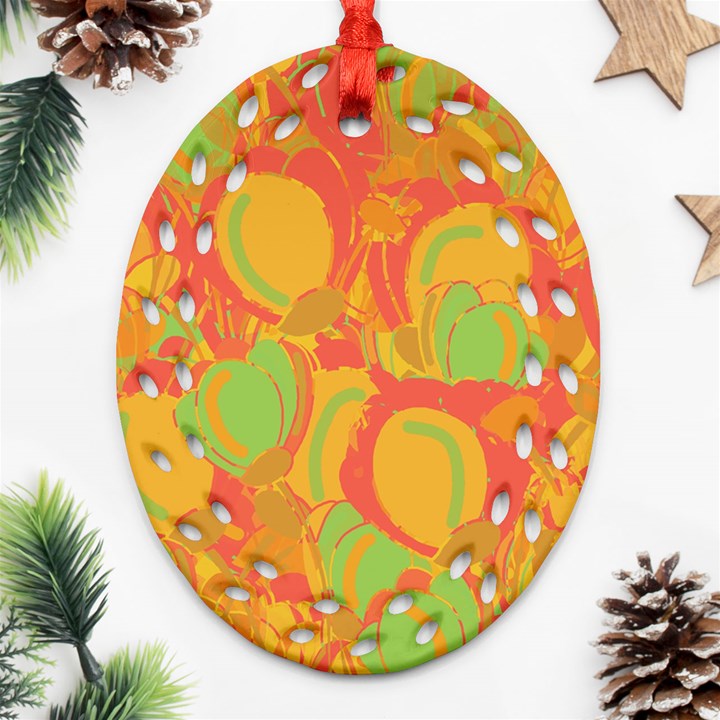 Orange garden Ornament (Oval Filigree) 