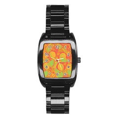 Orange Garden Stainless Steel Barrel Watch by Valentinaart