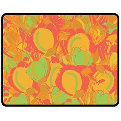 Orange Garden Double Sided Fleece Blanket (medium)  by Valentinaart