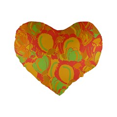 Orange Garden Standard 16  Premium Flano Heart Shape Cushions