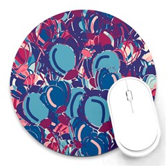 Blue Garden Round Mousepads by Valentinaart