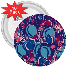 Blue Garden 3  Buttons (10 Pack)  by Valentinaart