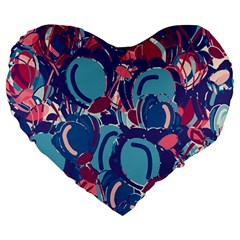 Blue Garden Large 19  Premium Heart Shape Cushions by Valentinaart