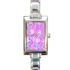 Pink Garden Rectangle Italian Charm Watch by Valentinaart