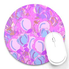 Pink Garden Round Mousepads by Valentinaart