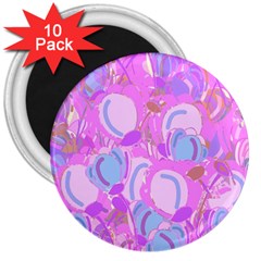 Pink Garden 3  Magnets (10 Pack)  by Valentinaart