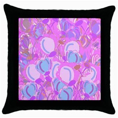 Pink Garden Throw Pillow Case (black) by Valentinaart