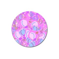 Pink Garden Magnet 3  (round) by Valentinaart