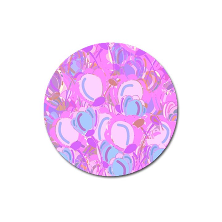 Pink garden Magnet 3  (Round)