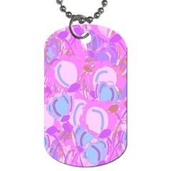 Pink Garden Dog Tag (two Sides) by Valentinaart