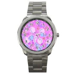 Pink Garden Sport Metal Watch by Valentinaart