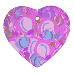 Pink Garden Heart Ornament (2 Sides)