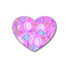 Pink Garden Rubber Coaster (heart) 