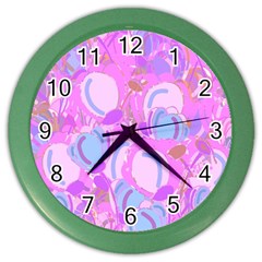 Pink Garden Color Wall Clocks by Valentinaart