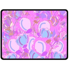 Pink Garden Fleece Blanket (large)  by Valentinaart