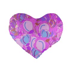 Pink Garden Standard 16  Premium Flano Heart Shape Cushions