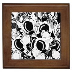 Black And White Garden Framed Tiles