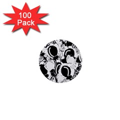 Black And White Garden 1  Mini Buttons (100 Pack) 