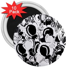 Black And White Garden 3  Magnets (10 Pack) 