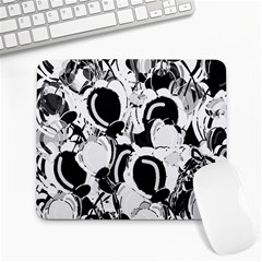 Black And White Garden Large Mousepads by Valentinaart