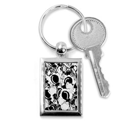 Black And White Garden Key Chains (rectangle) 