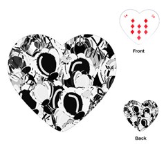 Black And White Garden Playing Cards (heart)  by Valentinaart