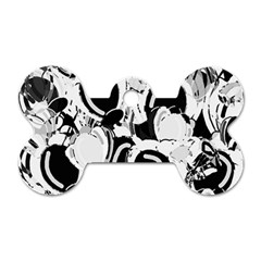 Black And White Garden Dog Tag Bone (one Side)