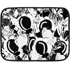 Black And White Garden Double Sided Fleece Blanket (mini) 