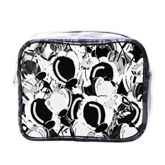 Black And White Garden Mini Toiletries Bags by Valentinaart