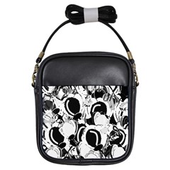 Black And White Garden Girls Sling Bags