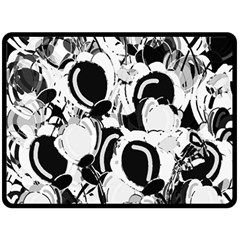 Black And White Garden Fleece Blanket (large) 