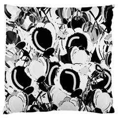 Black And White Garden Large Cushion Case (one Side) by Valentinaart