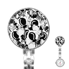 Black And White Garden Stainless Steel Nurses Watch