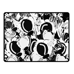 Black And White Garden Double Sided Fleece Blanket (small) 