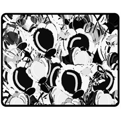 Black And White Garden Double Sided Fleece Blanket (medium) 