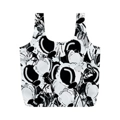 Black And White Garden Full Print Recycle Bags (m) 