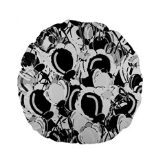 Black And White Garden Standard 15  Premium Flano Round Cushions by Valentinaart