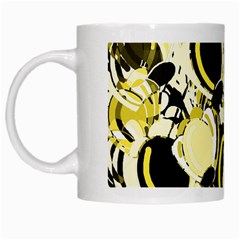 Yellow Abstract Garden White Mugs by Valentinaart