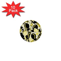 Yellow Abstract Garden 1  Mini Buttons (10 Pack)  by Valentinaart