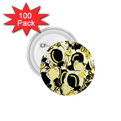 Yellow Abstract Garden 1 75  Buttons (100 Pack) 