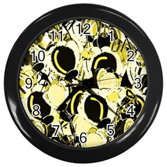 Yellow Abstract Garden Wall Clocks (black)