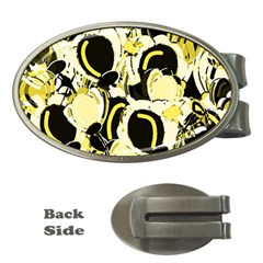 Yellow Abstract Garden Money Clips (oval) 