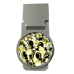 Yellow Abstract Garden Money Clips (round) 