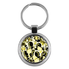 Yellow Abstract Garden Key Chains (round) 