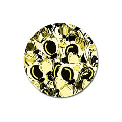 Yellow Abstract Garden Magnet 3  (round)