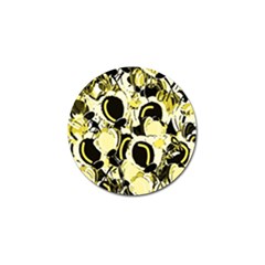 Yellow Abstract Garden Golf Ball Marker