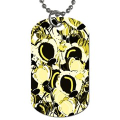 Yellow Abstract Garden Dog Tag (two Sides) by Valentinaart