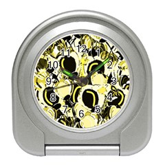 Yellow Abstract Garden Travel Alarm Clocks