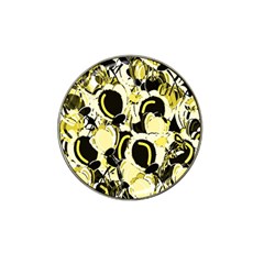 Yellow Abstract Garden Hat Clip Ball Marker (4 Pack)