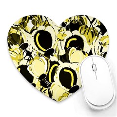 Yellow Abstract Garden Heart Mousepads